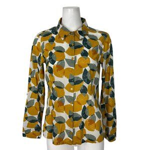 Seasalt Cornwall The Larissa Shirt Blouse 4 Leaves And Lemons Sunglow